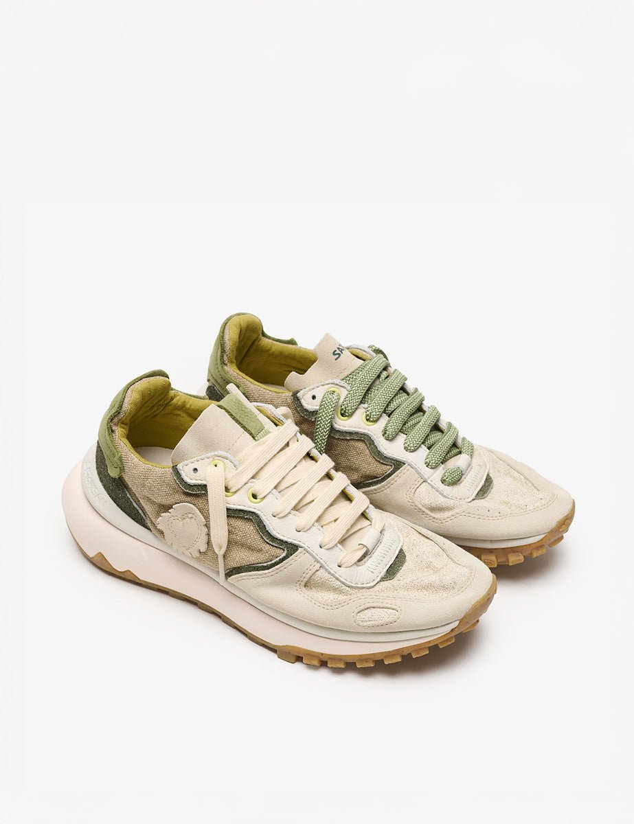 sneakers chacrona metta linen algue verde - Frida SRL