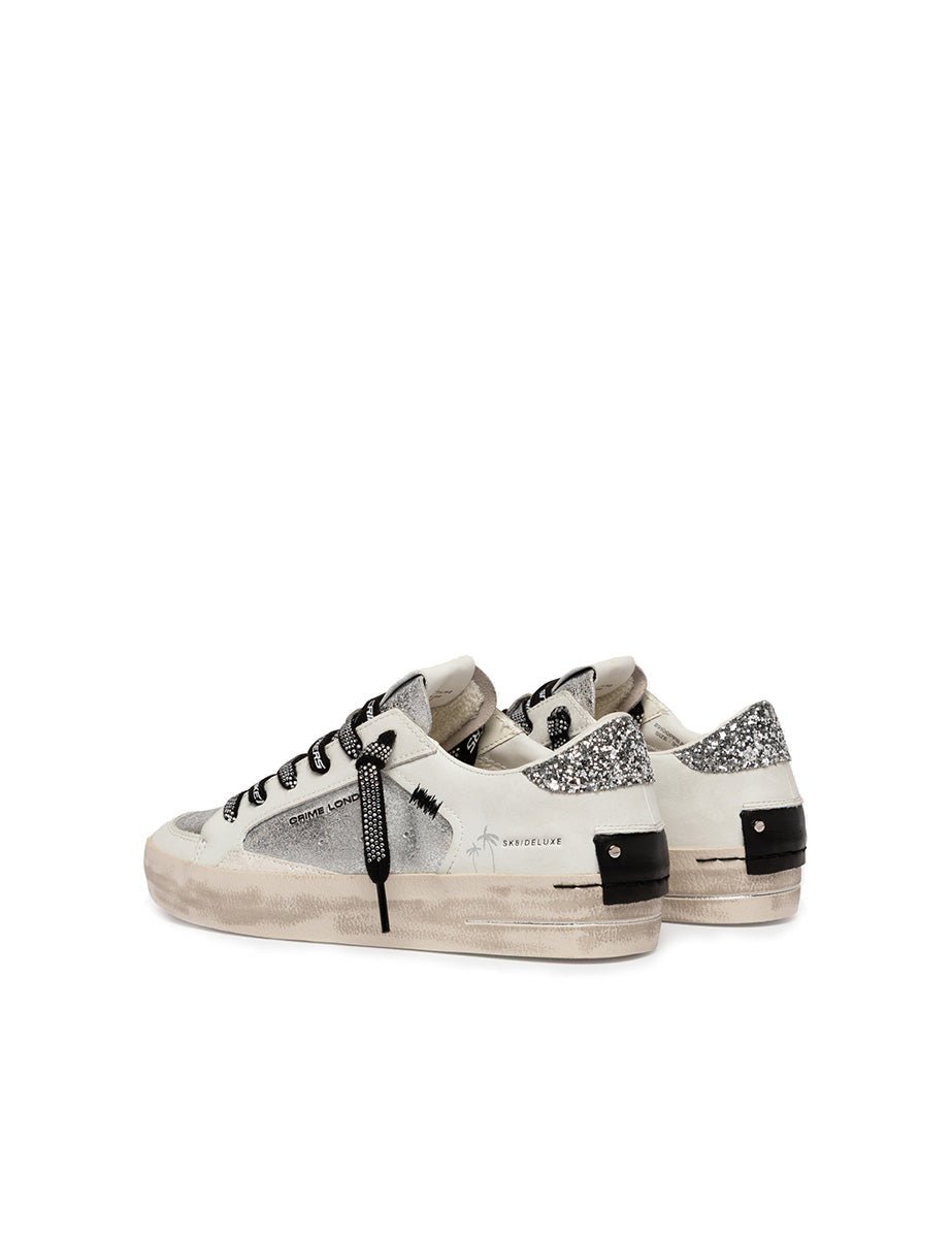 sneakers deluxe pelle laminata silver - crime - sneaker