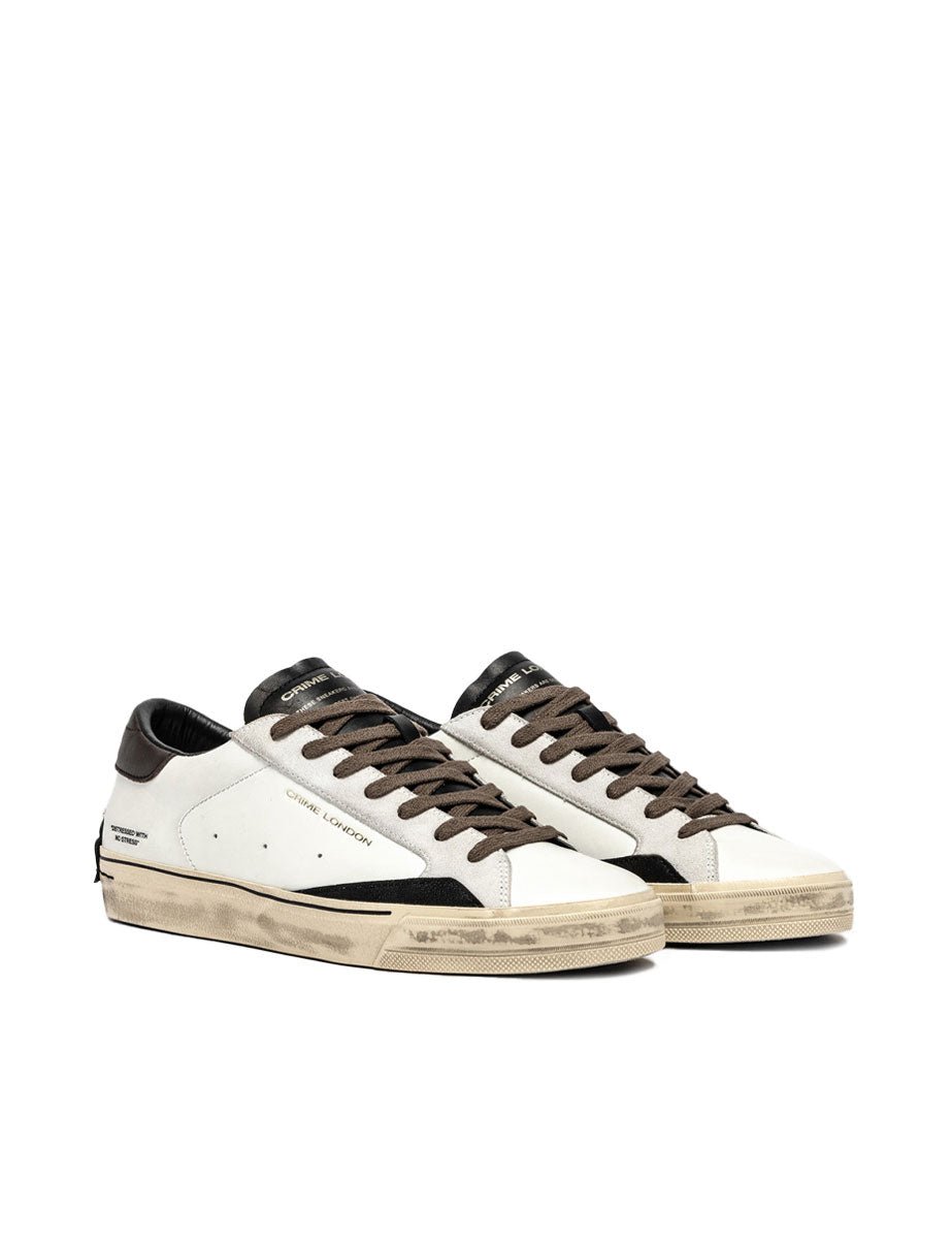 sneakers distressed bianco nero - crime - sneakers