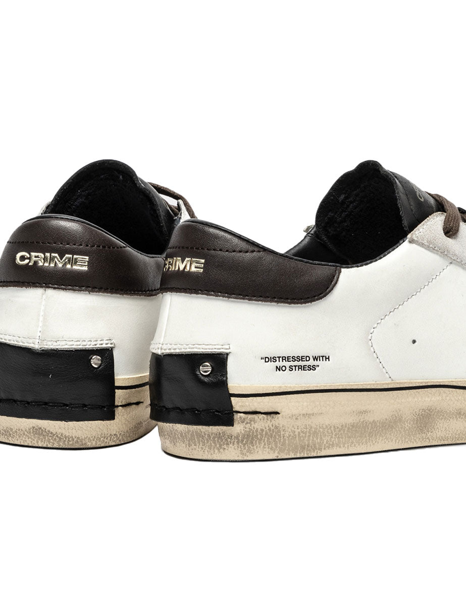 sneakers distressed bianco nero - crime - sneakers