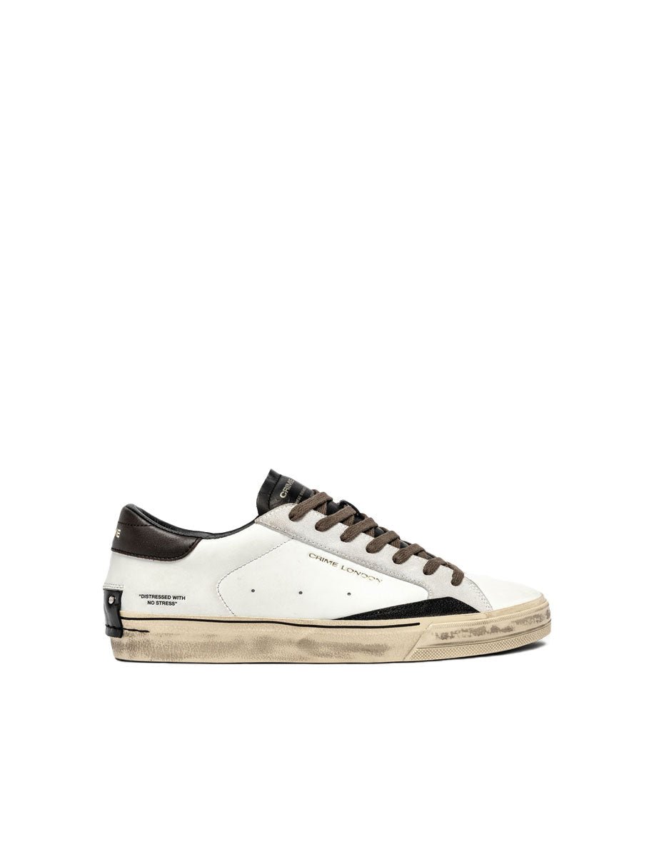 sneakers distressed bianco nero - crime - sneakers