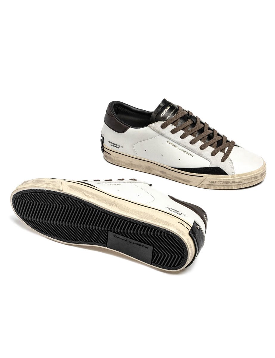 sneakers distressed bianco nero - crime - sneakers