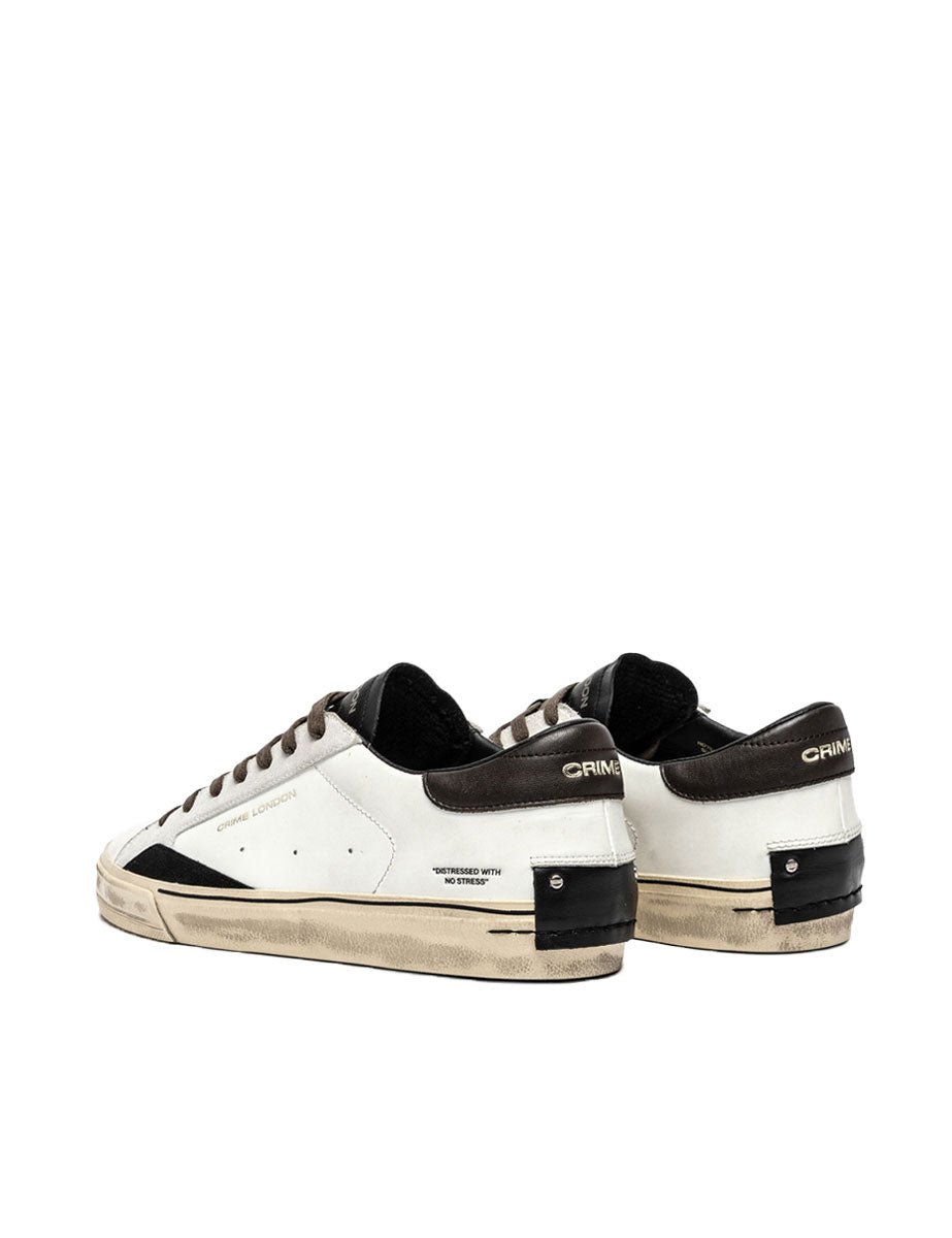 sneakers distressed bianco nero - crime - sneakers