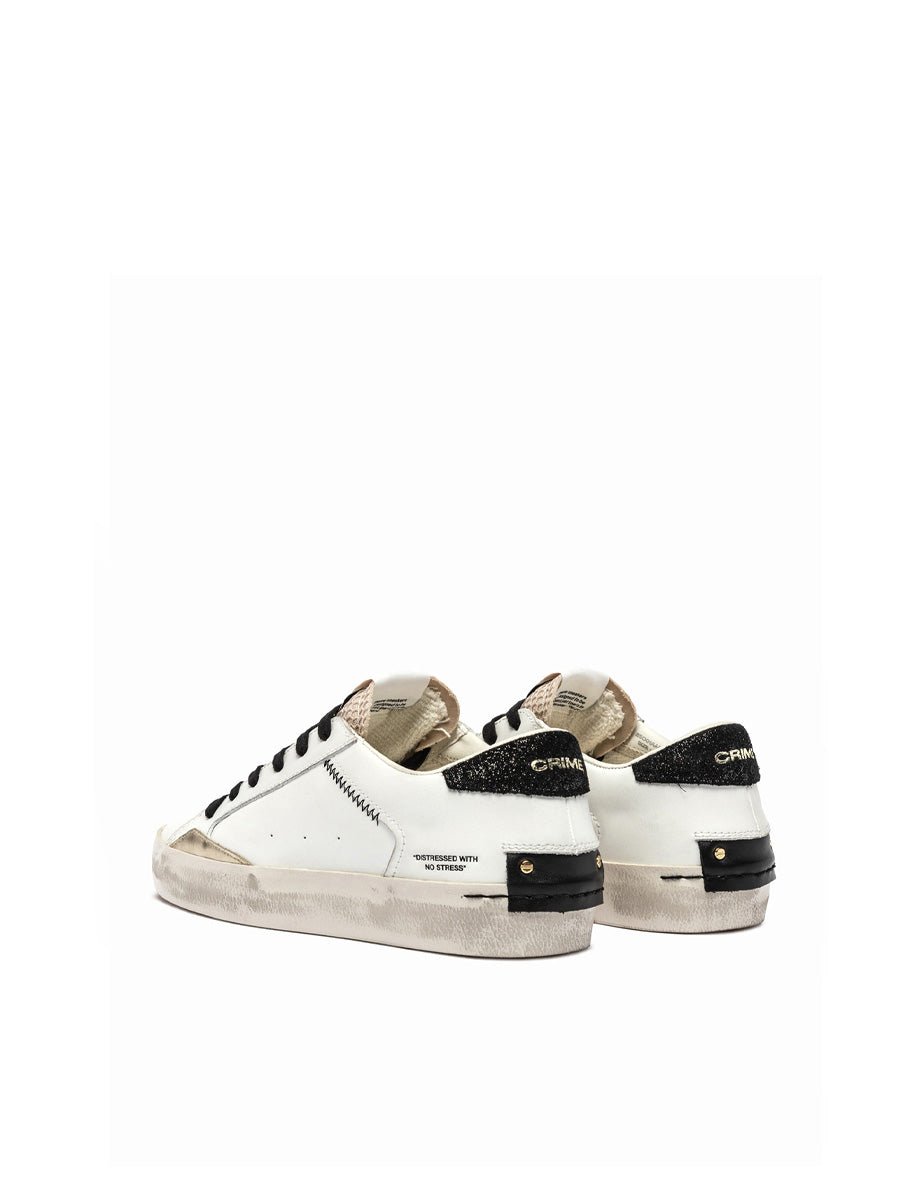 sneakers distressed bianco rosa - crime - sneaker
