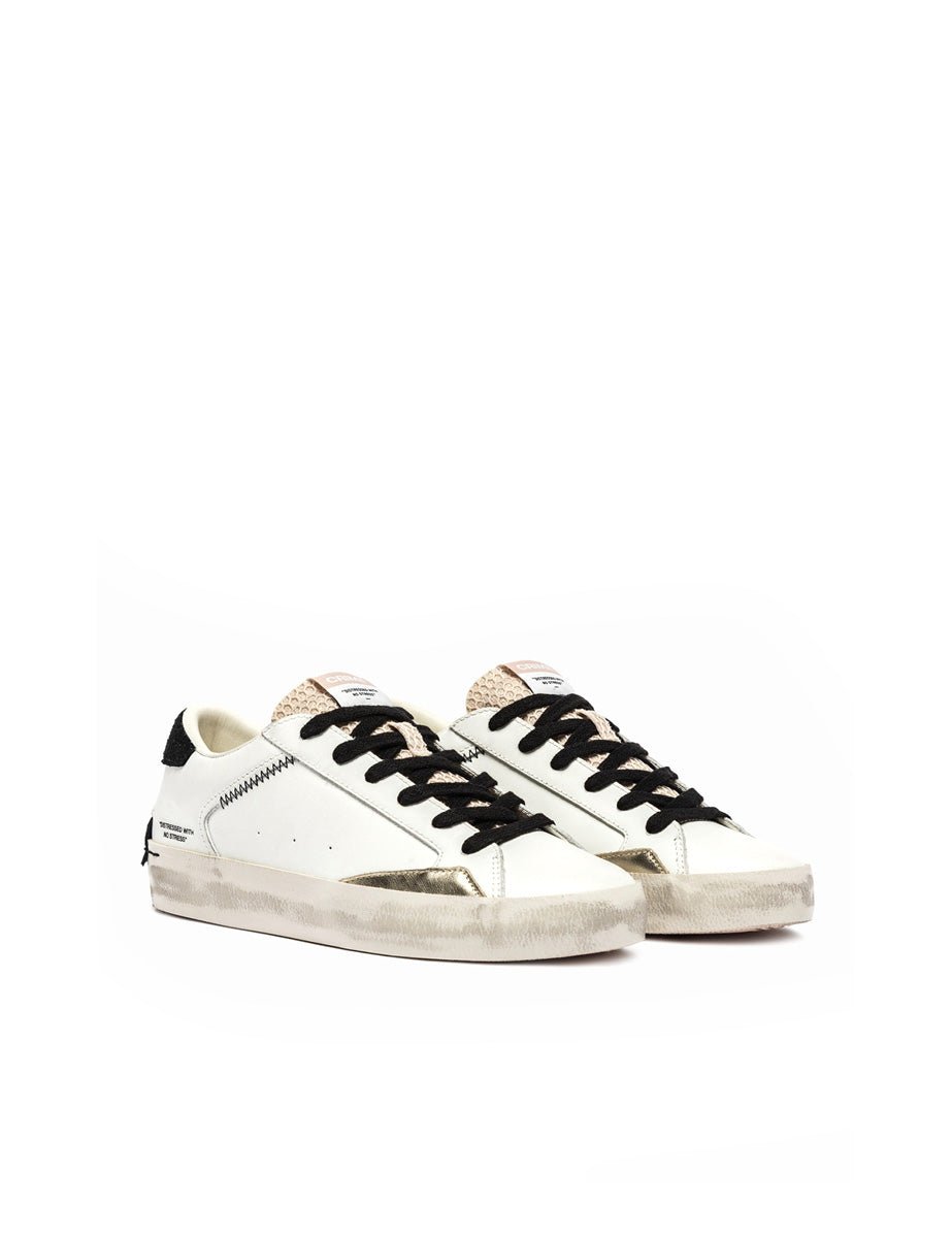 sneakers distressed bianco rosa - crime - sneaker