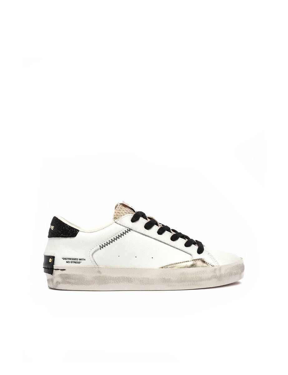 sneakers distressed bianco rosa - crime - sneaker