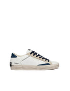 sneakers distressed low bianco navy - crime - sneaker