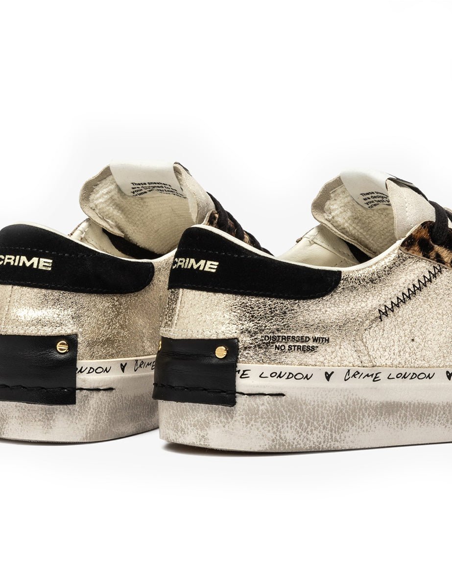 sneakers distressed platform platino - crime - sneaker