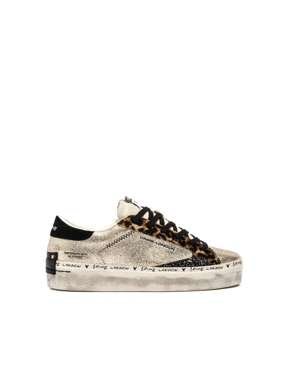 sneakers distressed platform platino - crime - sneaker