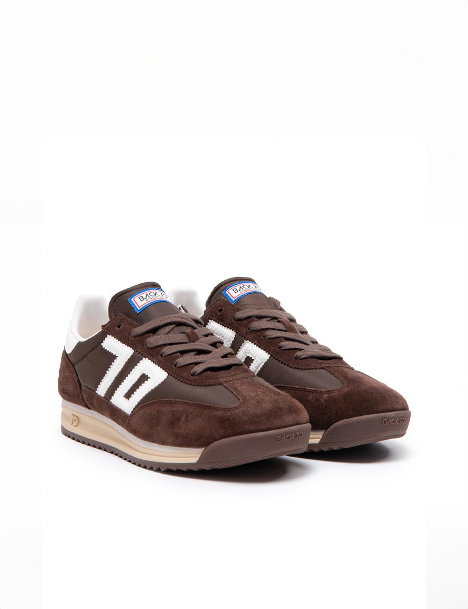 sneakers jogger nylon suede coffee - back 70 - sneakers