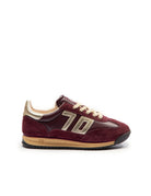 sneakers jogger pelle scamosciata bordeaux oro - back 70 - sneaker