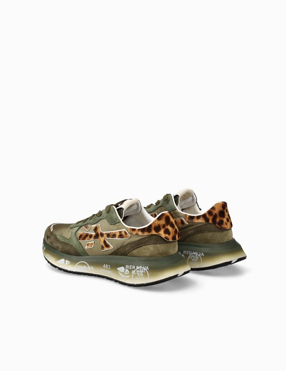 sneakers lauryn verde animalier - white premiata - sneaker