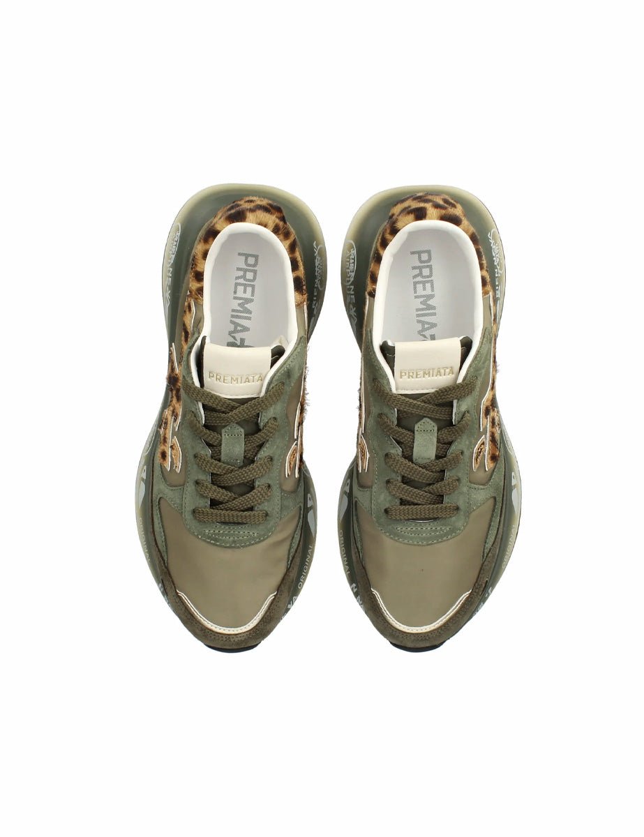 sneakers lauryn verde animalier - white premiata - sneaker