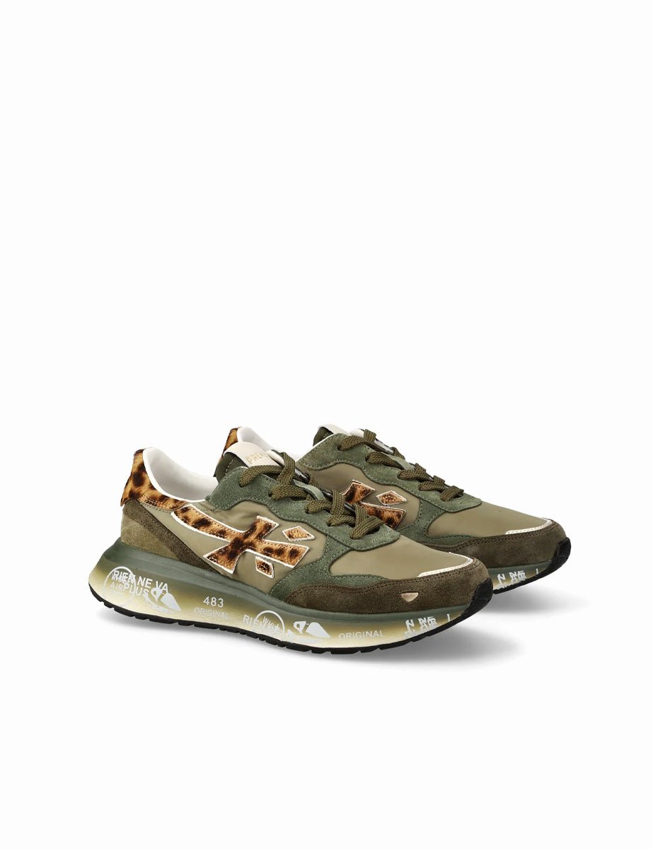 sneakers lauryn verde animalier - white premiata - sneaker