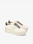 sneakers micol pelle bianco nero - Frida SRL