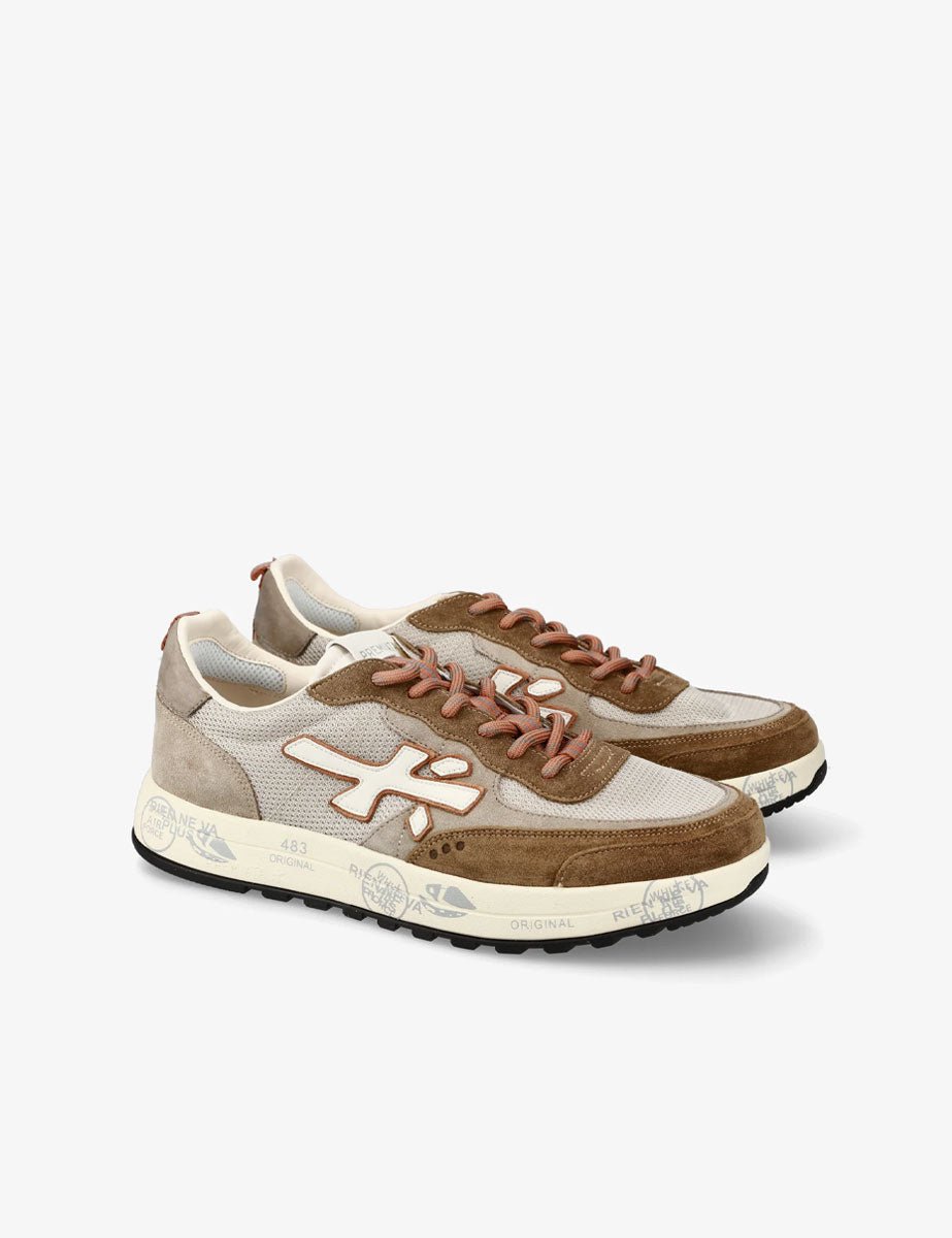 sneakers nous taupe - white premiata - sneaker