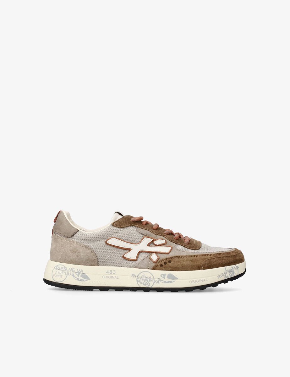 sneakers nous taupe - white premiata - sneaker
