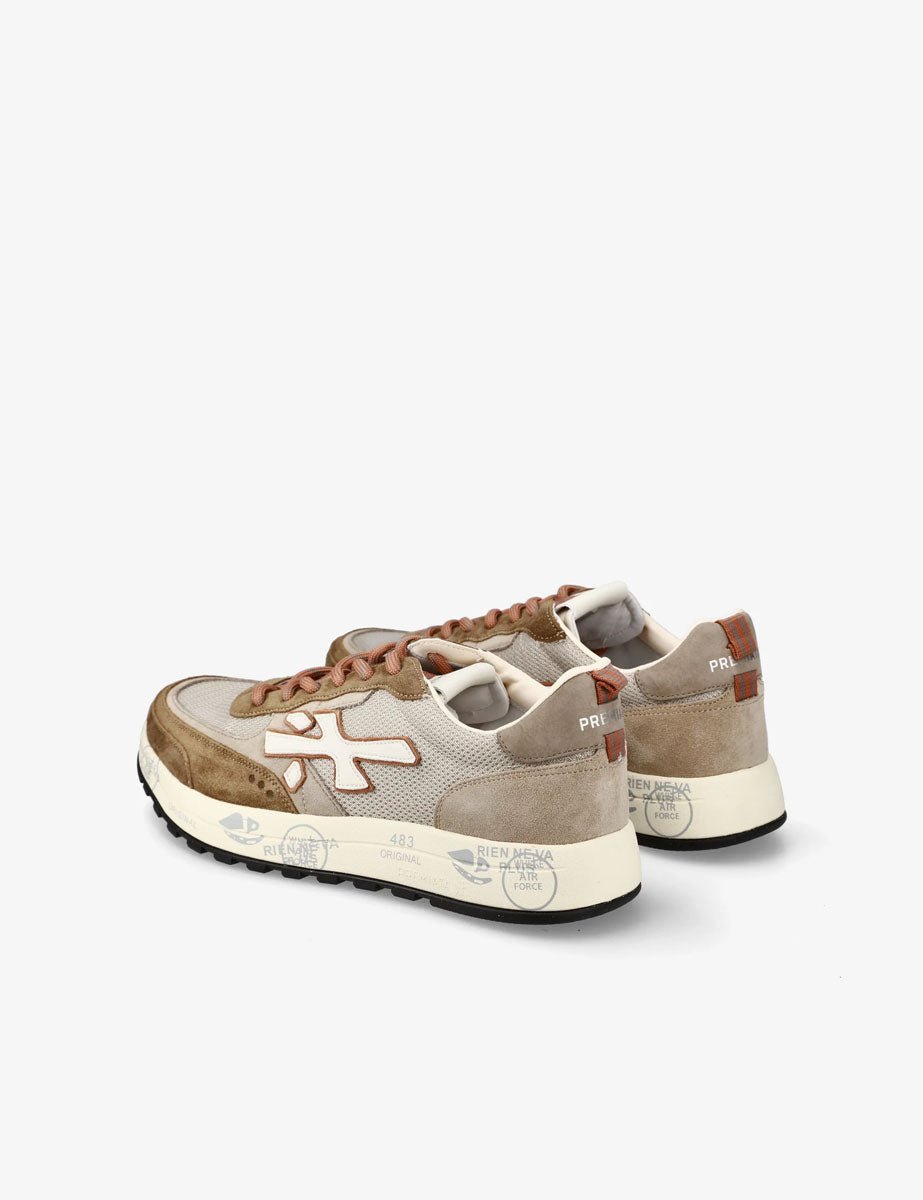 sneakers nous taupe - white premiata - sneaker