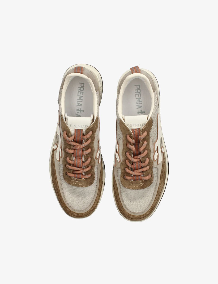 sneakers nous taupe - white premiata - sneaker
