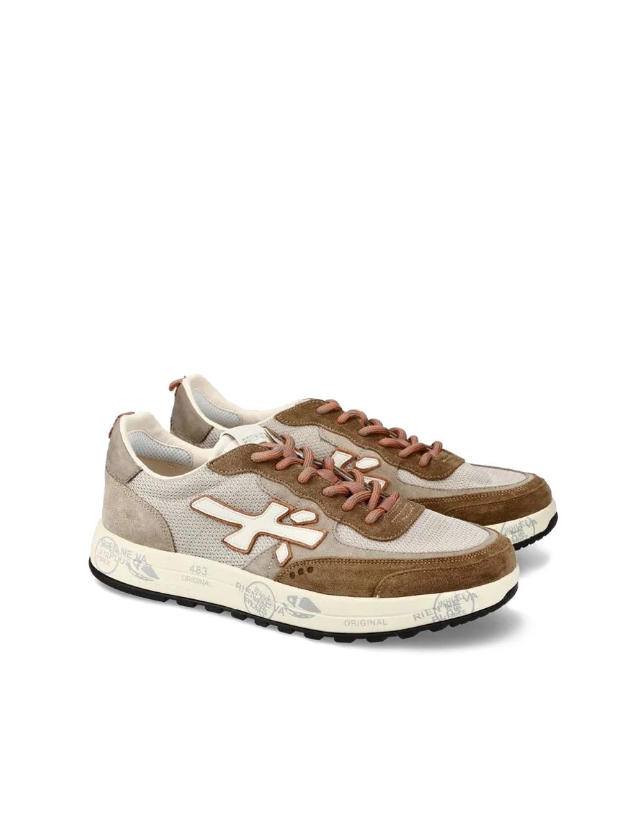 sneakers nous taupe - white premiata - sneaker