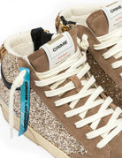 sneakers recut high glitter platino - crime - sneaker