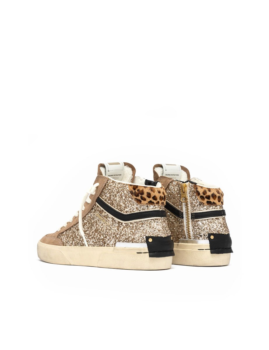 sneakers recut high glitter platino - crime - sneaker