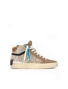 sneakers recut high glitter platino - crime - sneaker