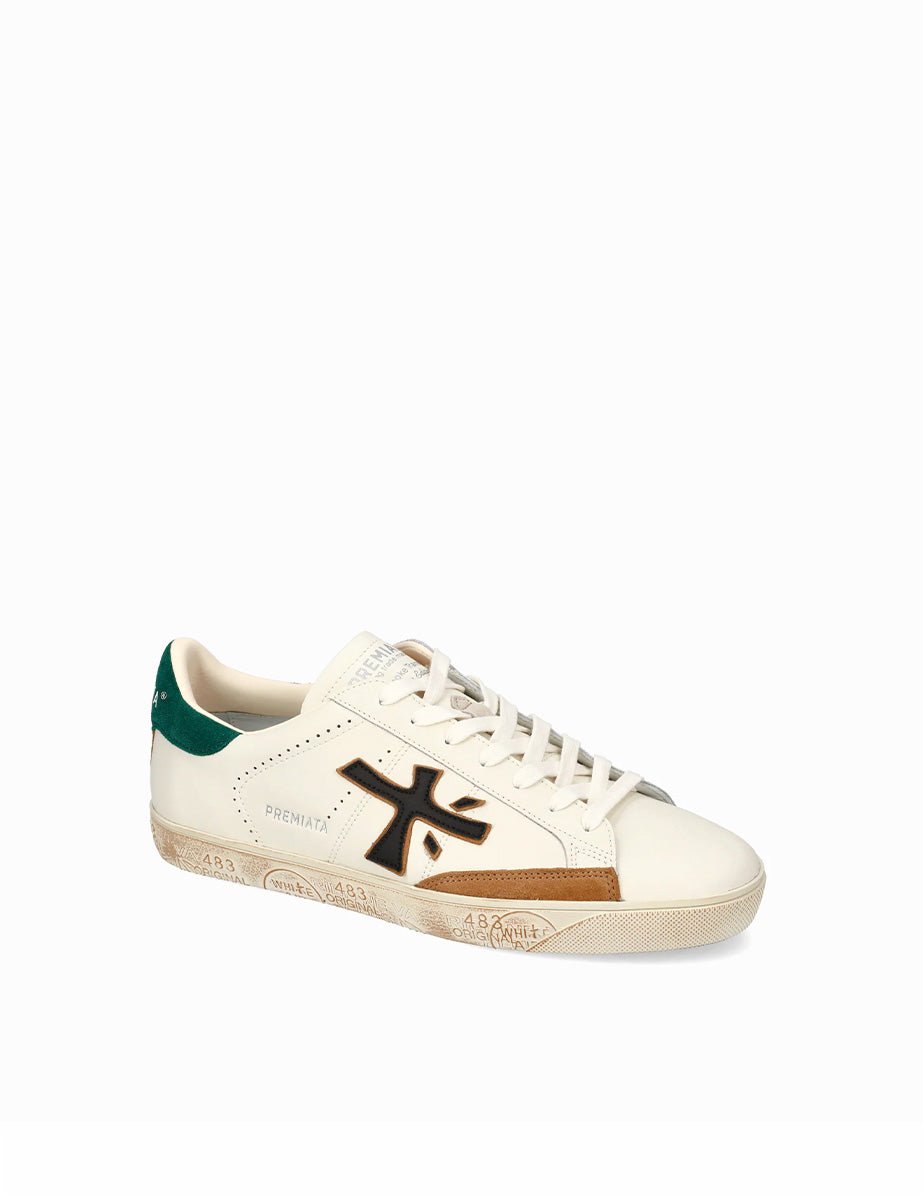 sneakers steven bianco verde - white premiata - sneaker