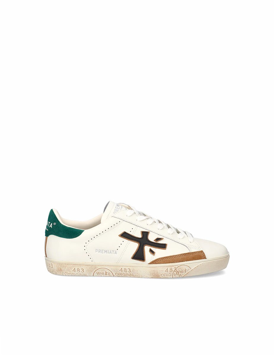 sneakers steven bianco verde - white premiata - sneaker