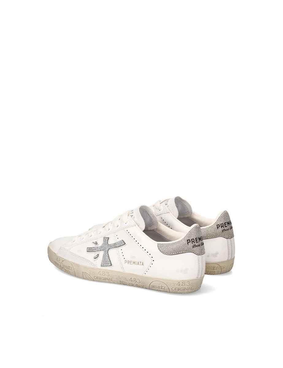 sneakers steven laminato bianco argento - white premiata - sneaker
