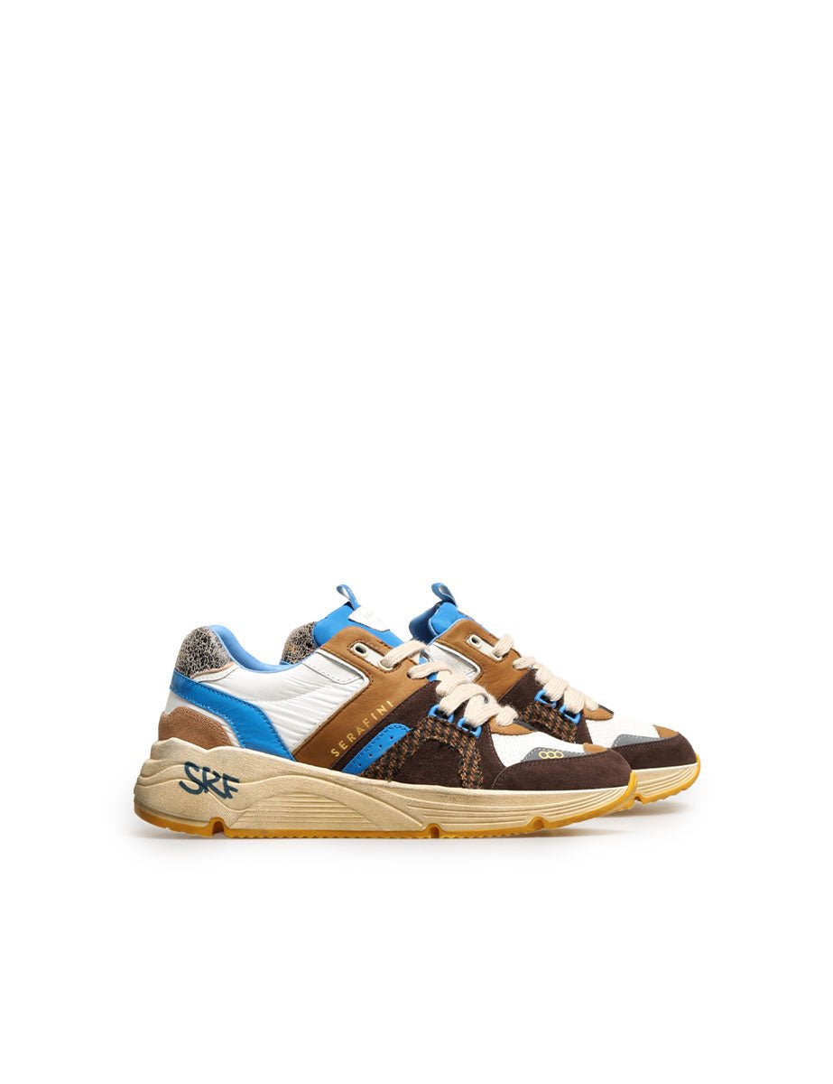 sneakers tokio marrone blu bianco - serafini - sneaker