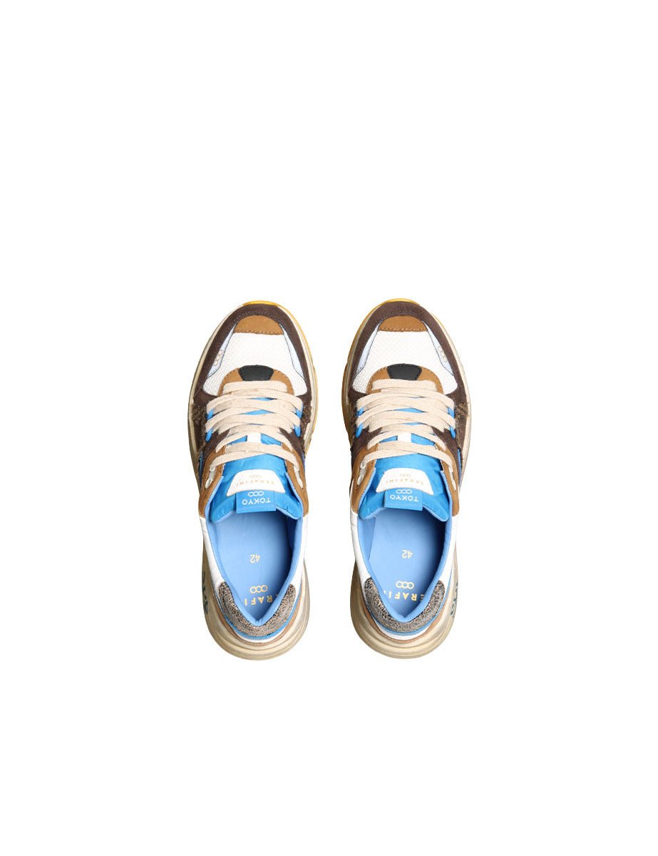 sneakers tokio marrone blu bianco - serafini - sneaker