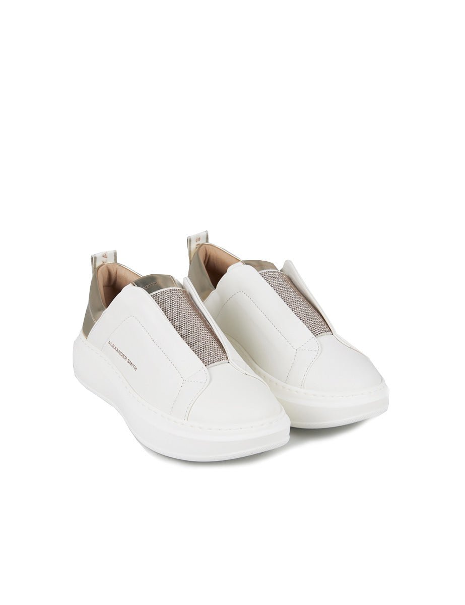 sneakers wembley slip on white gold - alexander smith - sneaker