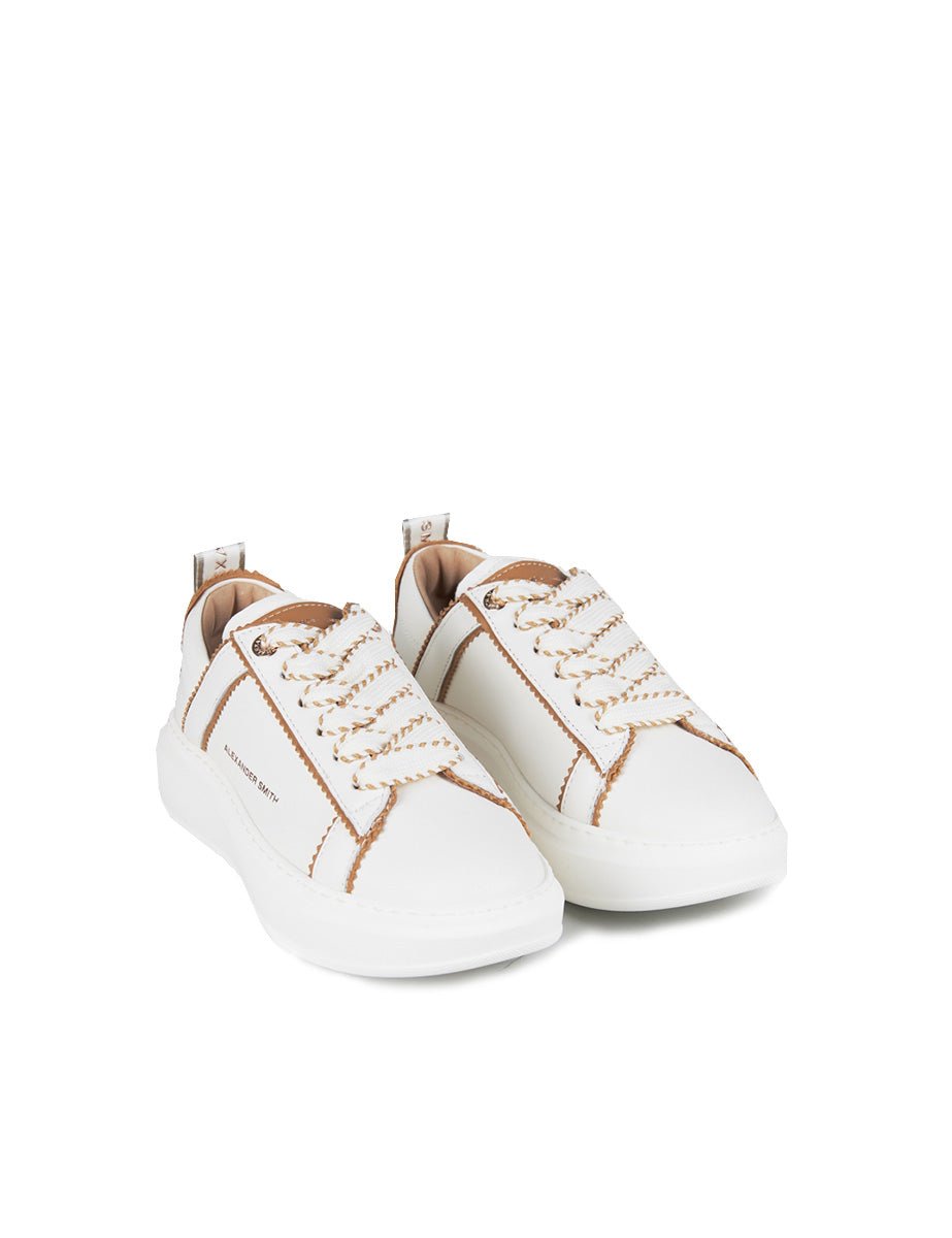sneakers wembley unlined white cognac - alexander smith - sneaker