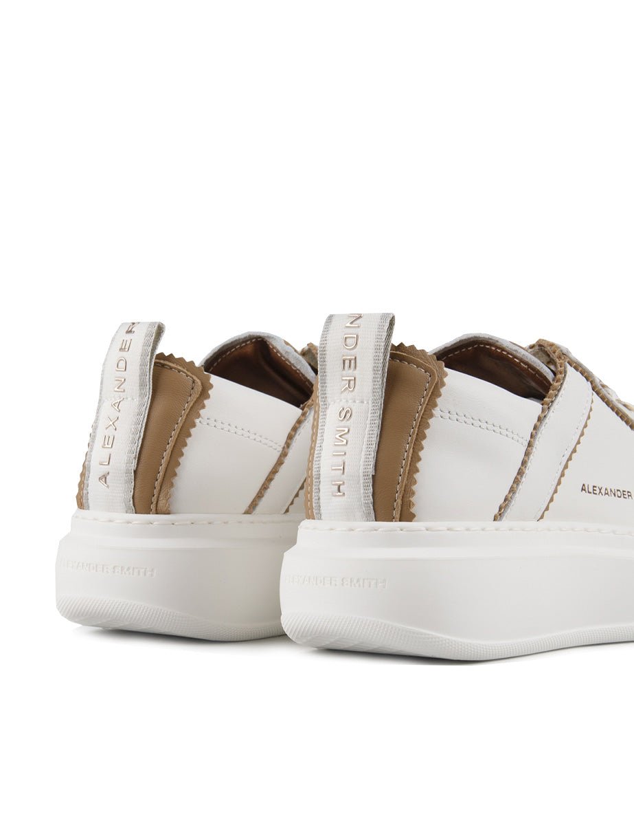 sneakers wembley unlined white cognac - alexander smith - sneaker
