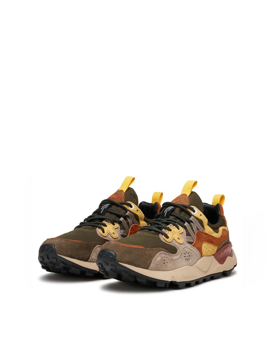 sneakers yamano 3 suede grey yellow - flower mountain - sneaker