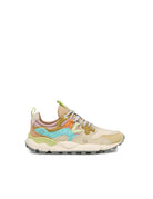 sneakers yamano 3 suede nylon cream milk light blue - flower mountain - sneaker