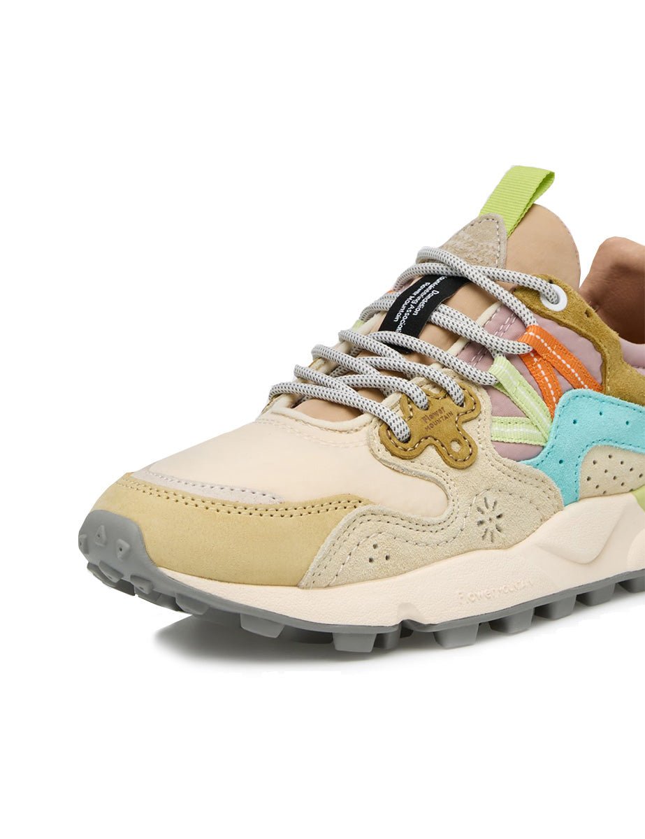 sneakers yamano 3 suede nylon cream milk light blue - flower mountain - sneaker