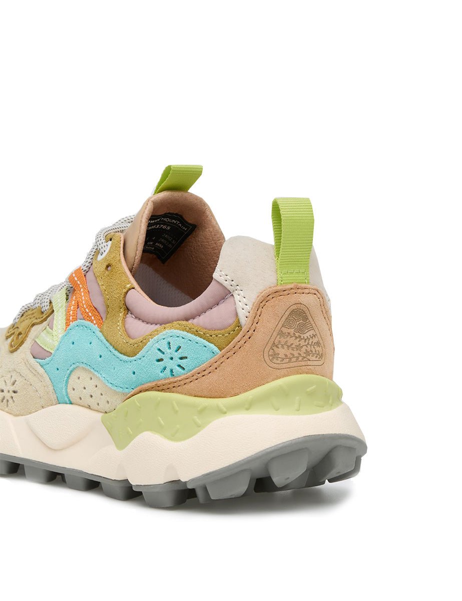 sneakers yamano 3 suede nylon cream milk light blue - flower mountain - sneaker