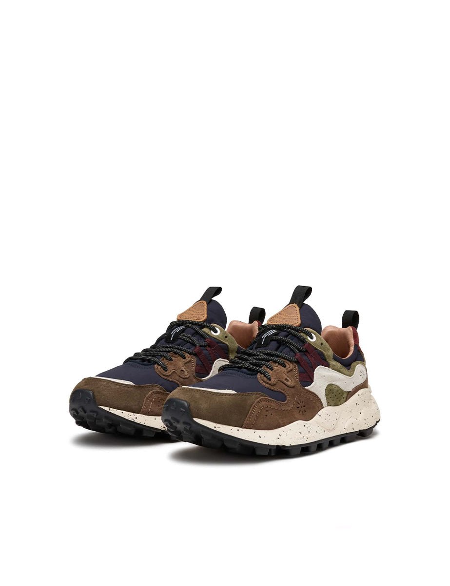sneakers yamano suede nylon brown navy - flower mountain - sneaker