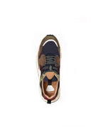 sneakers yamano suede nylon brown navy - flower mountain - sneaker