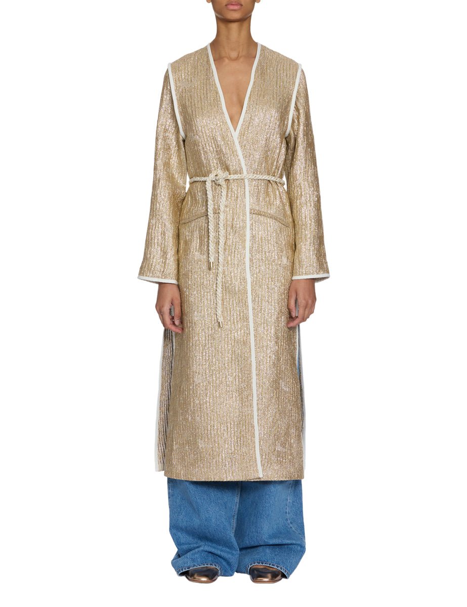 spolverino jacquard lurex gold - forte forte - cappotto