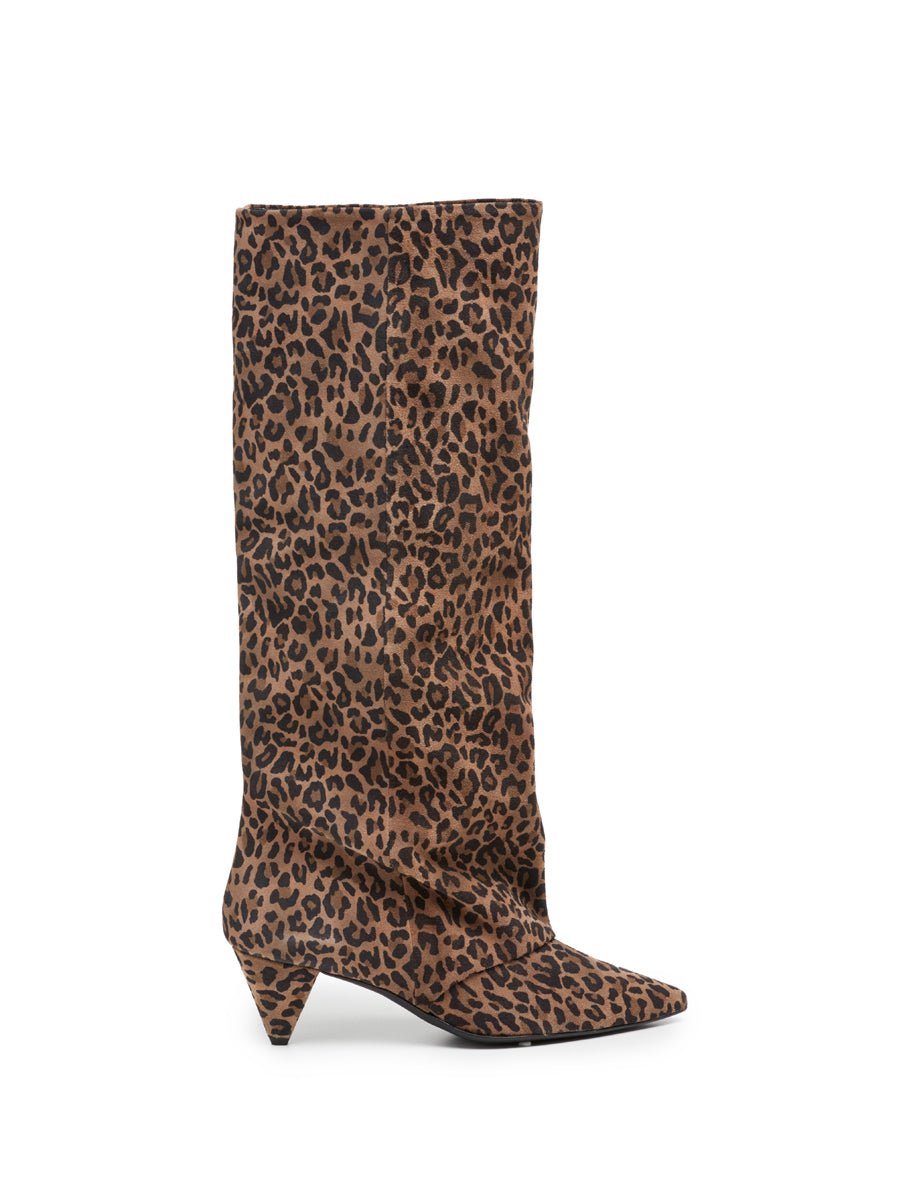 stivale a tubo leopardato - alchimia - stivale