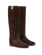 stivale camoscio zip moro - viaroma15 - stivale