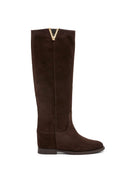 stivale camoscio zip moro - viaroma15 - stivale