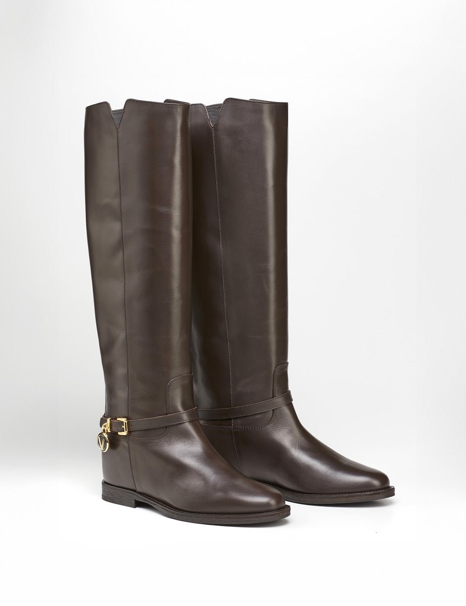 stivale cinturino bottone moro - viaroma15 - stivale