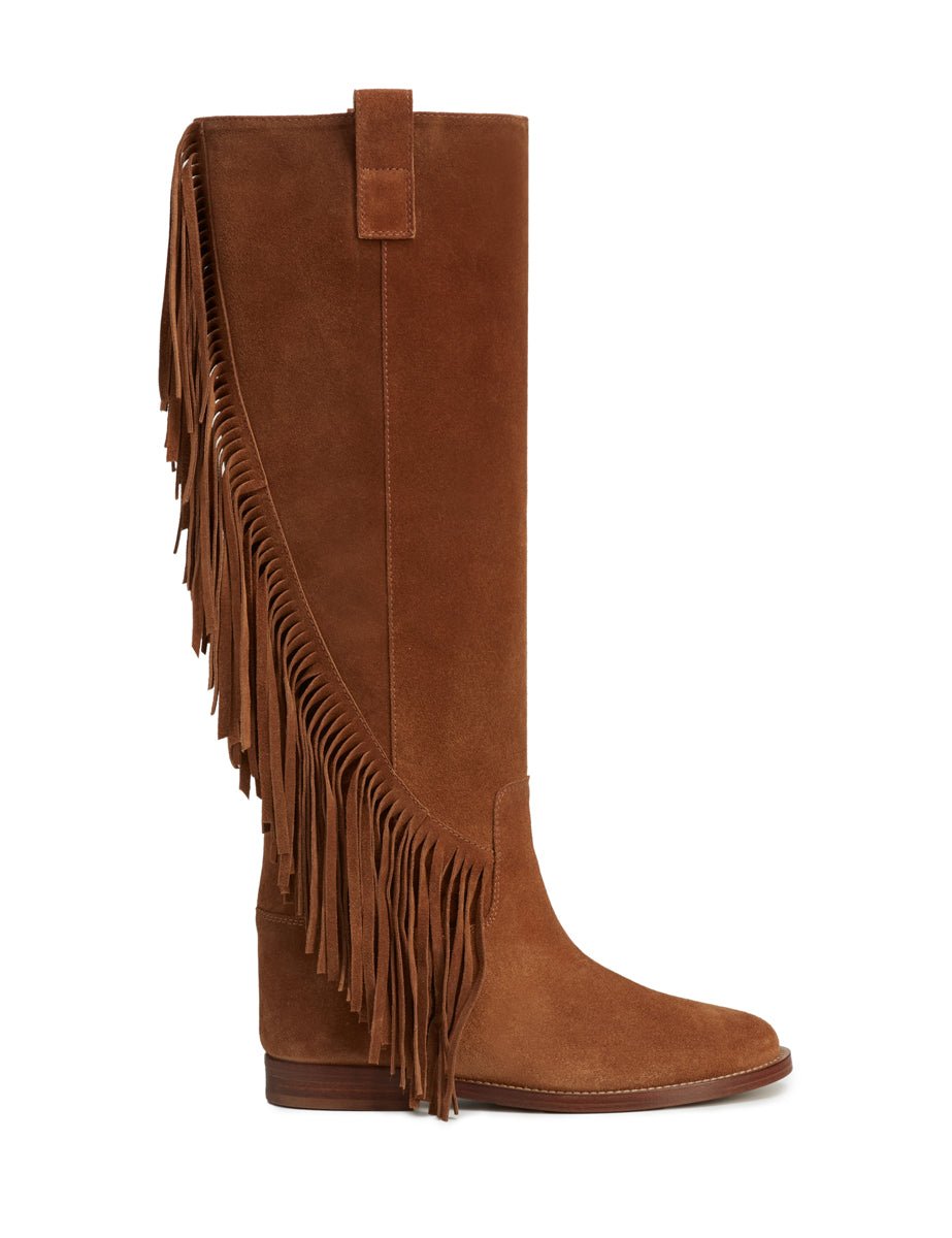 stivale frangia velour martora - viaroma15 - stivale