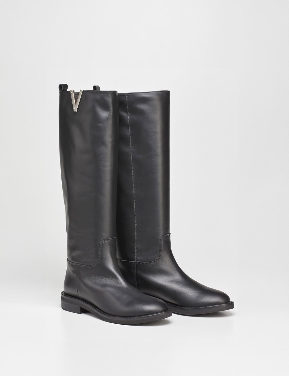 stivale liscio nero - Frida SRL