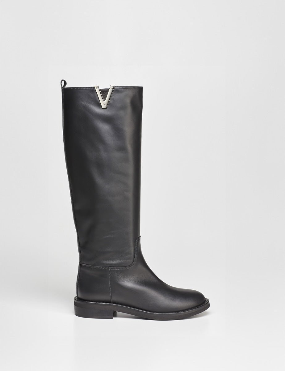 stivale liscio nero - Frida SRL