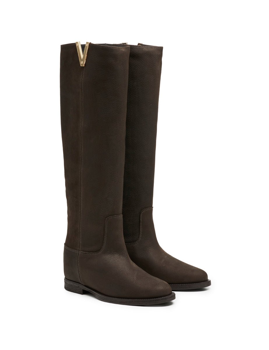 stivale nabuk accessorio v moro - viaroma15 - stivale